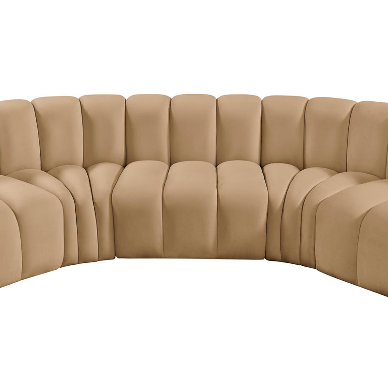 Meridian Arc Camel Velvet 8 pc Modular Sectional IMAGE 13