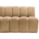 Meridian Arc Camel Velvet 8 pc Modular Sectional IMAGE 15