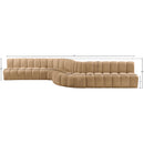Meridian Arc Camel Velvet 8 pc Modular Sectional IMAGE 16