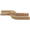 Meridian Arc Camel Velvet 8 pc Modular Sectional IMAGE 4