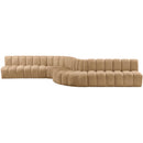 Meridian Arc Camel Velvet 8 pc Modular Sectional IMAGE 7