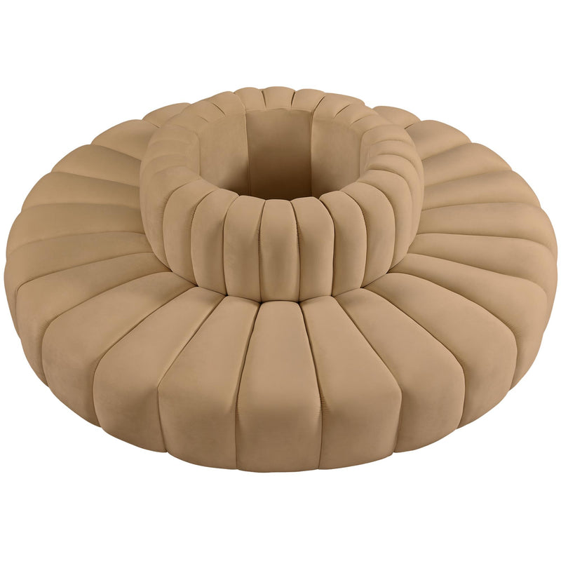Meridian Arc Camel Velvet 8 pc Modular Sectional IMAGE 3