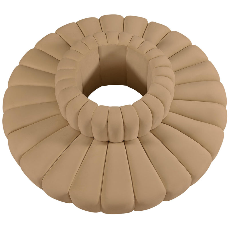 Meridian Arc Camel Velvet 8 pc Modular Sectional IMAGE 4