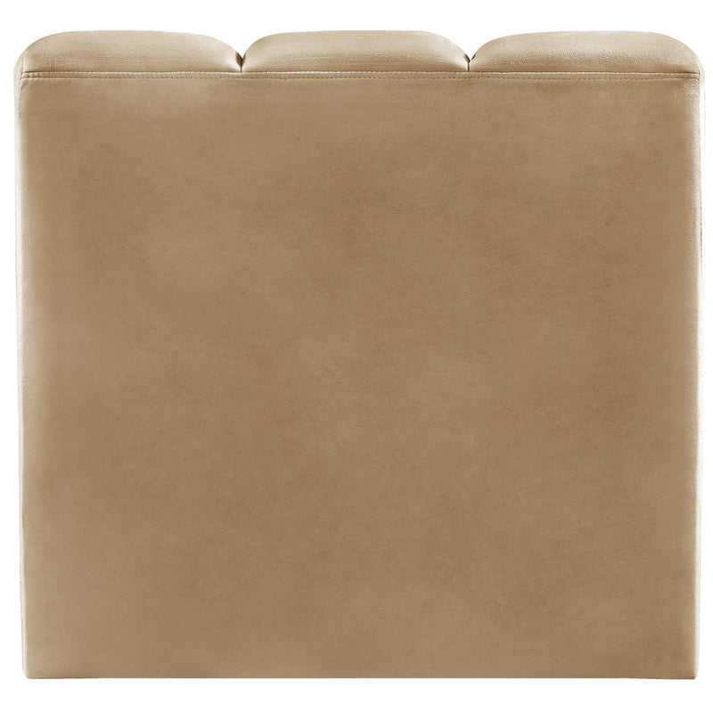 Meridian Arc Camel Velvet Straight Chair IMAGE 3