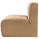 Meridian Arc Camel Velvet Straight Chair IMAGE 5