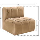 Meridian Arc Camel Velvet Straight Chair IMAGE 7