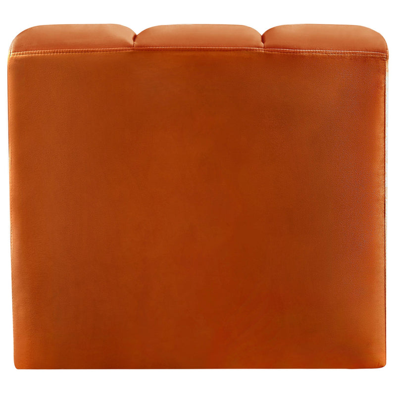 Meridian Arc Cognac Velvet Curved Corner IMAGE 4
