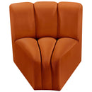 Meridian Arc Cognac Velvet Curved Corner IMAGE 5