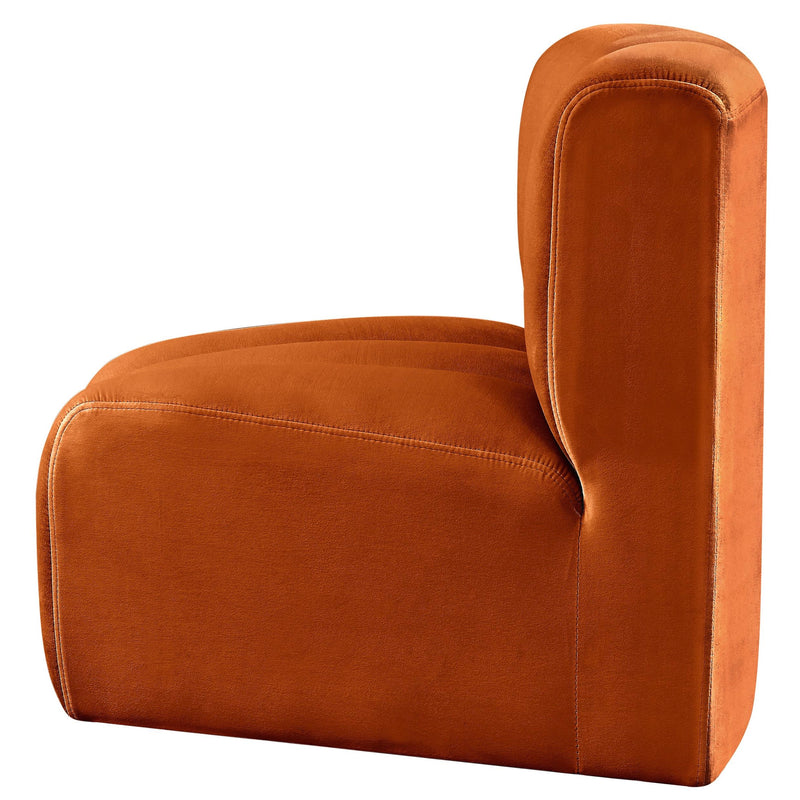 Meridian Arc Cognac Velvet Curved Corner IMAGE 7