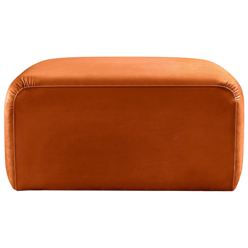 Meridian Arc Cognac Velvet Ottoman IMAGE 3