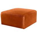Meridian Arc Cognac Velvet Ottoman IMAGE 5
