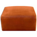 Meridian Arc Cognac Velvet Ottoman IMAGE 6