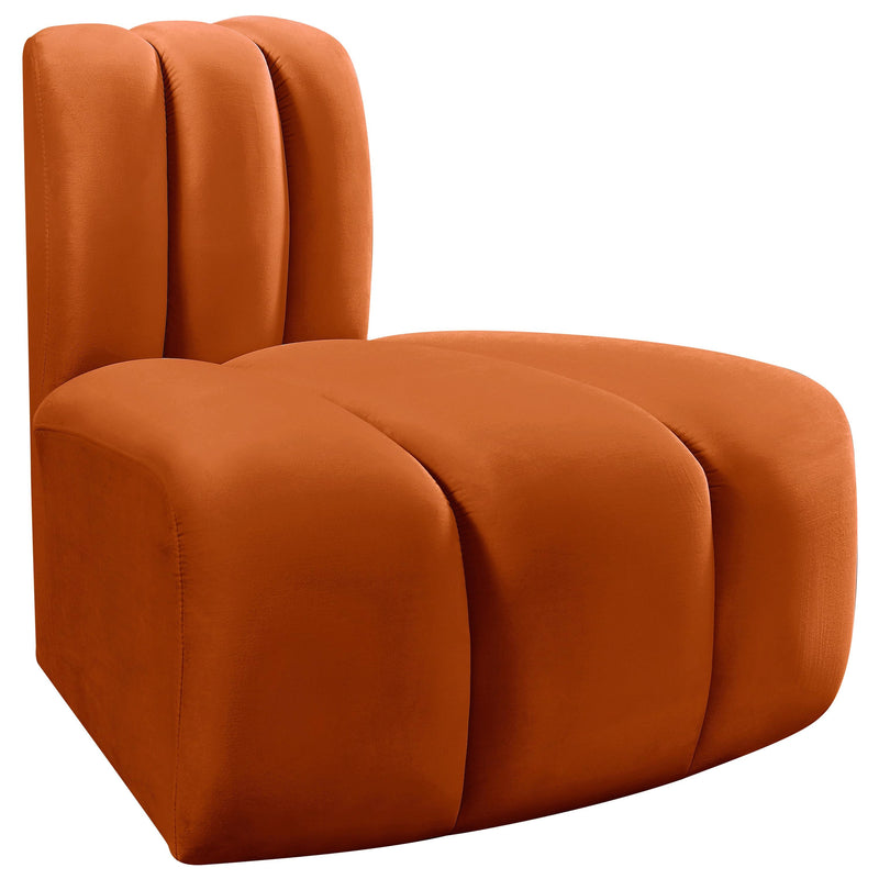 Meridian Arc Cognac Velvet Reverse Corner IMAGE 5