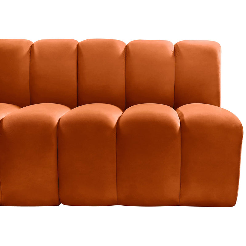 Meridian Arc Cognac Velvet 10 pc Modular Sectional IMAGE 15