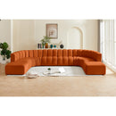 Meridian Arc Cognac Velvet 10 pc Modular Sectional IMAGE 2