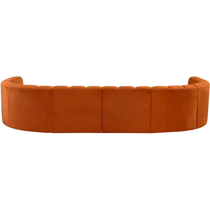 Meridian Arc Cognac Velvet 10 pc Modular Sectional IMAGE 3