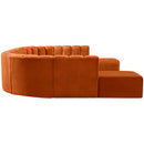 Meridian Arc Cognac Velvet 10 pc Modular Sectional IMAGE 6