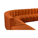 Meridian Arc Cognac Velvet 10 pc Modular Sectional IMAGE 8