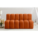 Meridian Arc Cognac Velvet 2 pc Modular Sectional IMAGE 2