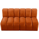 Meridian Arc Cognac Velvet 2 pc Modular Sectional IMAGE 4