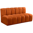 Meridian Arc Cognac Velvet 2 pc Modular Sectional IMAGE 5