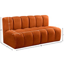 Meridian Arc Cognac Velvet 2 pc Modular Sectional IMAGE 9