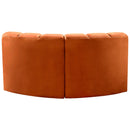 Meridian Arc Cognac Velvet 2 pc Modular Sectional IMAGE 3