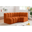 Meridian Arc Cognac Velvet 3 pc Modular Sectional IMAGE 2