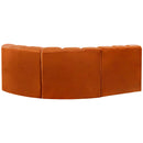 Meridian Arc Cognac Velvet 3 pc Modular Sectional IMAGE 3