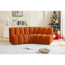 Meridian Arc Cognac Velvet 3 pc Modular Sectional IMAGE 2