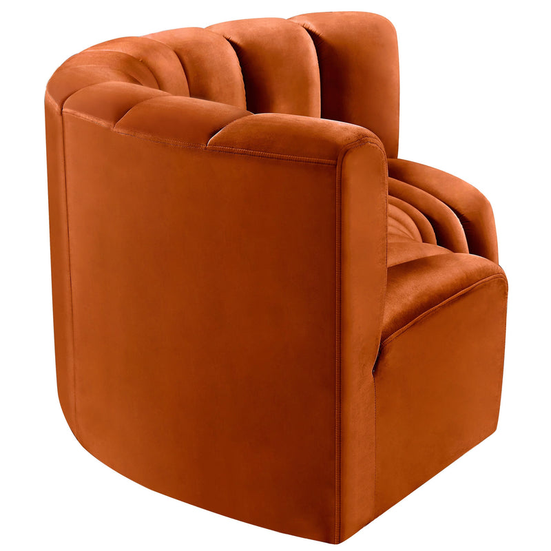 Meridian Arc Cognac Velvet 3 pc Modular Sectional IMAGE 7
