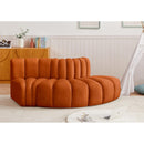 Meridian Arc Cognac Velvet 3 pc Modular Sectional IMAGE 2