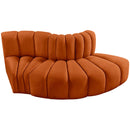 Meridian Arc Cognac Velvet 3 pc Modular Sectional IMAGE 4