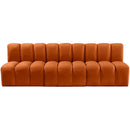 Meridian Arc Cognac Velvet 3 pc Modular Sectional IMAGE 6