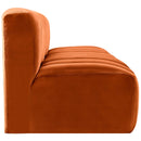 Meridian Arc Cognac Velvet 3 pc Modular Sectional IMAGE 7