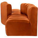 Meridian Arc Cognac Velvet 4 pc Modular Sectional IMAGE 5