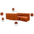 Meridian Arc Cognac Velvet 4 pc Modular Sectional IMAGE 9