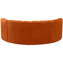 Meridian Arc Cognac Velvet 4 pc Modular Sectional IMAGE 3