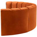 Meridian Arc Cognac Velvet 4 pc Modular Sectional IMAGE 7