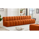 Meridian Arc Cognac Velvet 4 pc Modular Sectional IMAGE 2