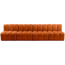 Meridian Arc Cognac Velvet 4 pc Modular Sectional IMAGE 5
