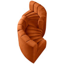 Meridian Arc Cognac Velvet 4 pc Modular Sectional IMAGE 3
