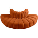 Meridian Arc Cognac Velvet 4 pc Modular Sectional IMAGE 4