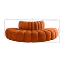 Meridian Arc Cognac Velvet 4 pc Modular Sectional IMAGE 8