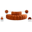 Meridian Arc Cognac Velvet 4 pc Modular Sectional IMAGE 9