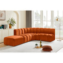 Meridian Arc Cognac Velvet 5 pc Modular Sectional IMAGE 3