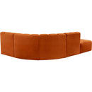 Meridian Arc Cognac Velvet 5 pc Modular Sectional IMAGE 5