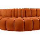 Meridian Arc Cognac Velvet 6 pc Modular Sectional IMAGE 13