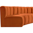 Meridian Arc Cognac Velvet 6 pc Modular Sectional IMAGE 10
