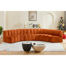 Meridian Arc Cognac Velvet 6 pc Modular Sectional IMAGE 2